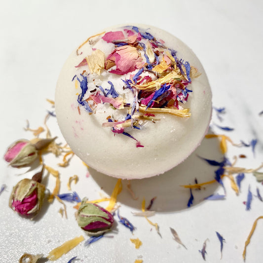 Badekugel schäumend mit Blüten #Blütenmix