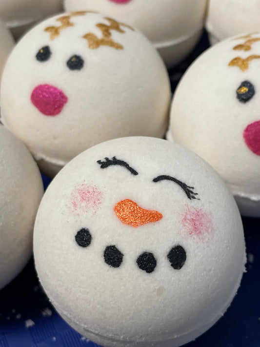 *Snow Frau* Badekugel mit Schaum #Orange/Zimt